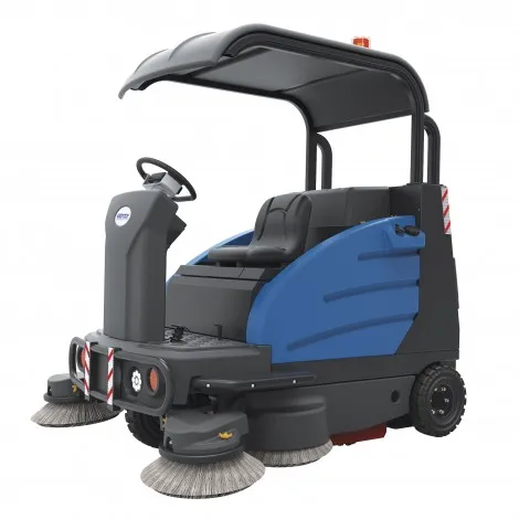 Johnny Vac Industrial Ride-On Sweeper Machine JVC75SWEEPN- 74 1/4" (1886 mm) Cleaning Path - Roof - Battery & Charger Included