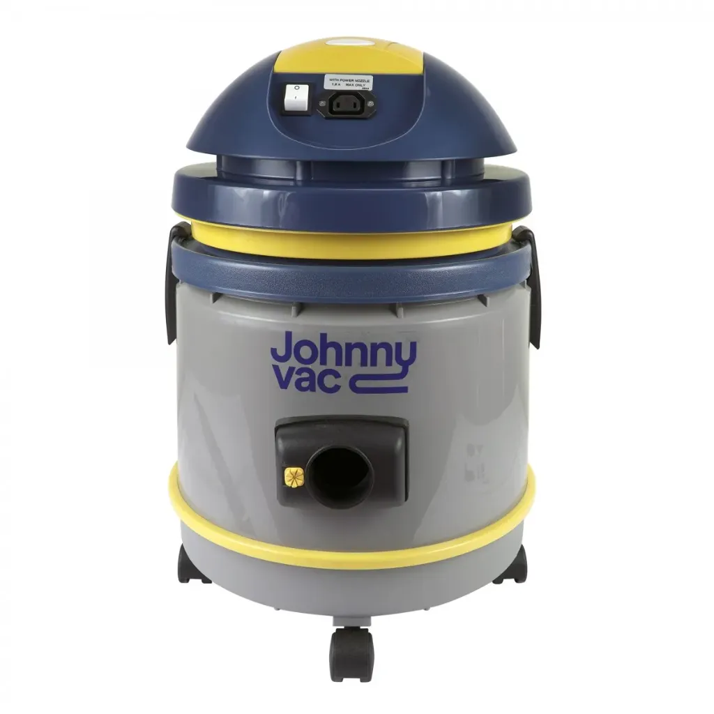 Johnny Vac Commercial Vacuum - Tank Capacity of 4 gal (15 L) - Accessories and Paper Bag Included - Integrated Electrical Outlet - 1000 W Motor - Swivel Casters
