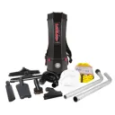 Perfect Backpack Vacuum - 2.64 gal (10 L) Tank Capacity - HEPA Filtration - with Accessories - Integrated Electric Outlet