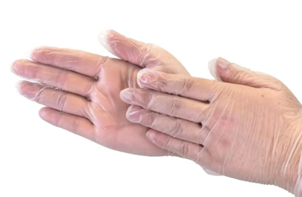 Clear Vinyl Gloves, Large, Powder-Free, 100/Box