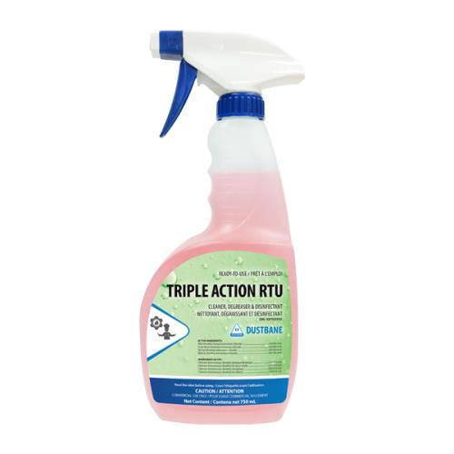 Dustbane Triple Action RTU,Cleaning/Sanitizing Solution, Degreaser & Disinfectant, Pink, Citrus Scent,750ml,12/Case