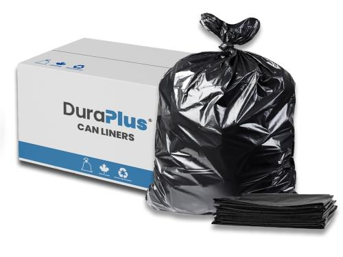 DuraPlusCan-Liner, Strong, Black, 26" X 36", LLDPE, 200/Case