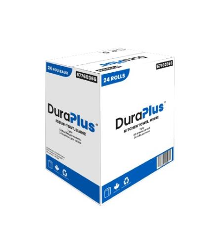 DP0366 DURAPLUS KITCHEN TOWEL PAPER 2-PLY 85-SHEET WHITE,24/CASE