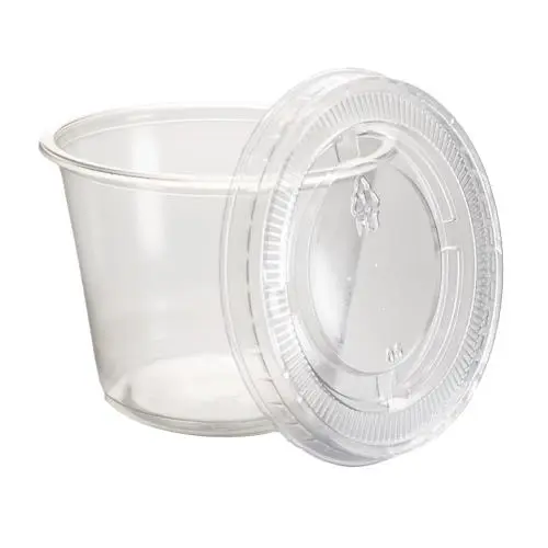 PE Portion Cup Lids, Clear, PET, Fits 3.25-5.5Oz, 2500 Lids/Case
