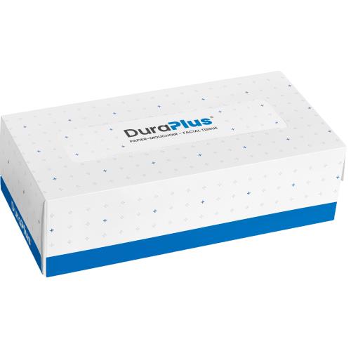 DuraPlus® Facial Tissue, 2-Ply, White, 30 Packs/Case, 100 Sheets/Pack