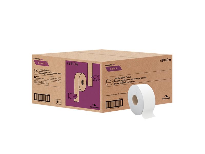 Cascade Pro Select JBT,2-Ply, White, 1000', 12 rolls/pack