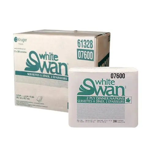 White Swan Dinner 8 Fold, 2-Ply, 12 Packs/Case