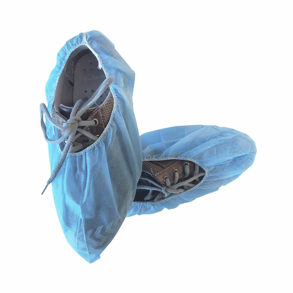 Globe Skid Resistant Shoe Covers - Large - Blue -Pack of 100