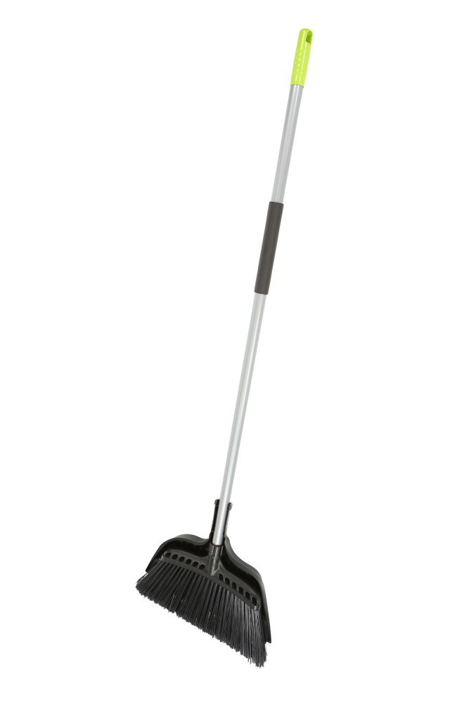[(4007)] Globe 16" Commercial Angle Broom with 15"Dust Pan & Professional Steel Handle