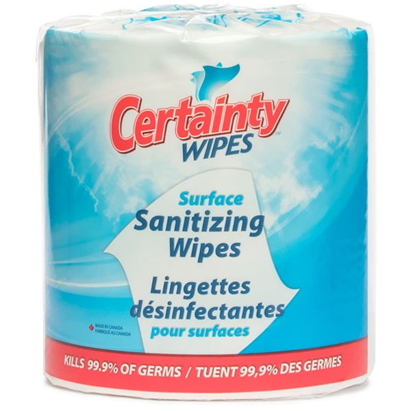 Certainty Surface Sanitizing Wipes - Unscented - 8" x 6" - 1500 Wipes Per Roll - 2/Pack