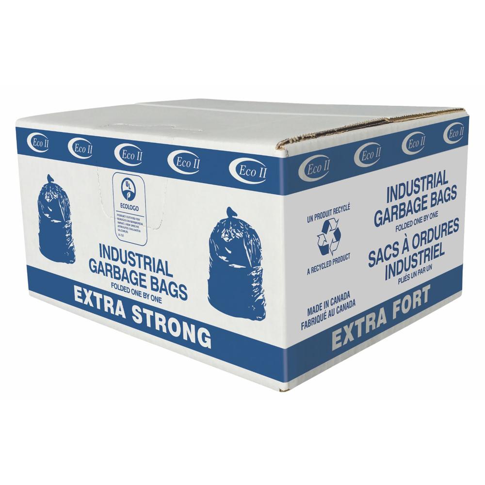 Eco II 42X48 Garbage Bags, Extra-Strong, Black, 100/Case