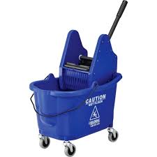 35Qt Blue Mop Bucket W/Downpress Wringer
