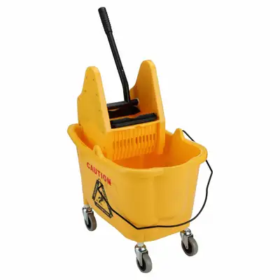 26Qt Yellow Mop Bucket W/Downpress Wringer