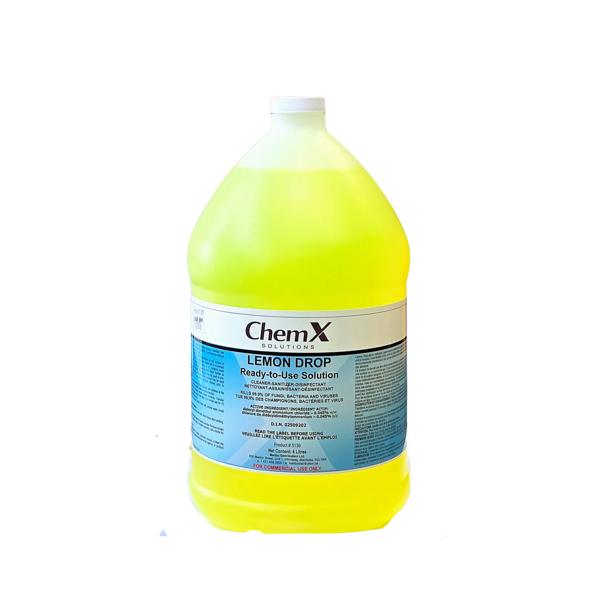[5139] ChemX Lemon Drop – Ready-to-Use Cleaner, Sanitizer & Disinfectant, 4 L