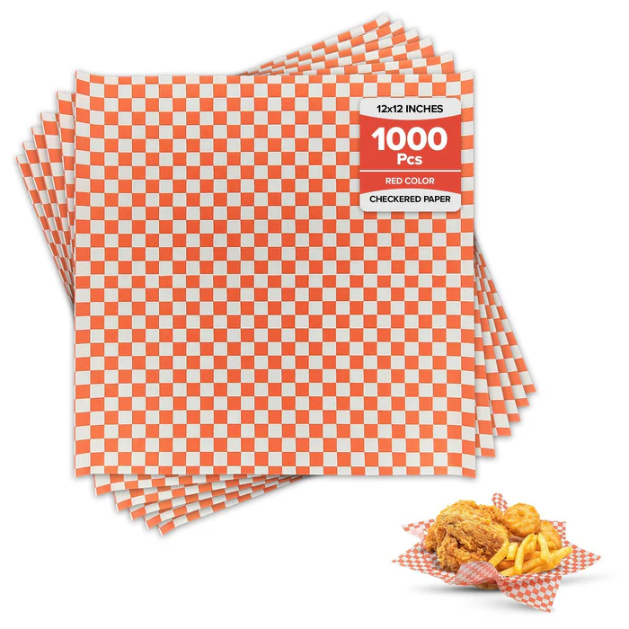 Value Checkered Sheets - Red - 12'x12' -1000/Case