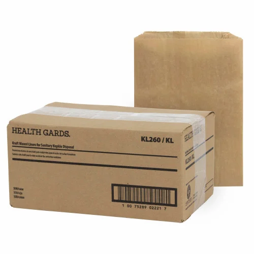 [KL260] KRAFT WAXED SANITARY NAPKIN BAG 7.5x3.5x10.25", 500/Case