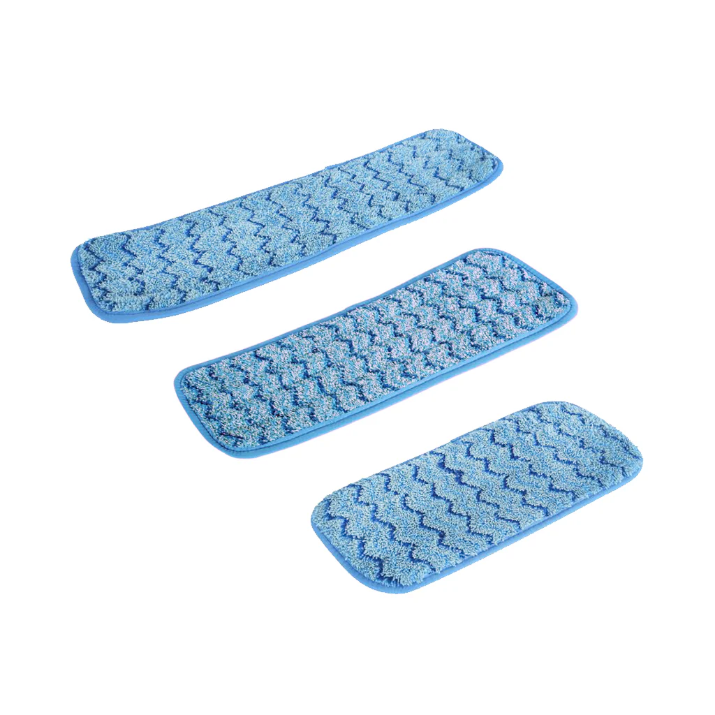 Blue Microfiber Wet Flat Mop Pad - 18"L / Blue