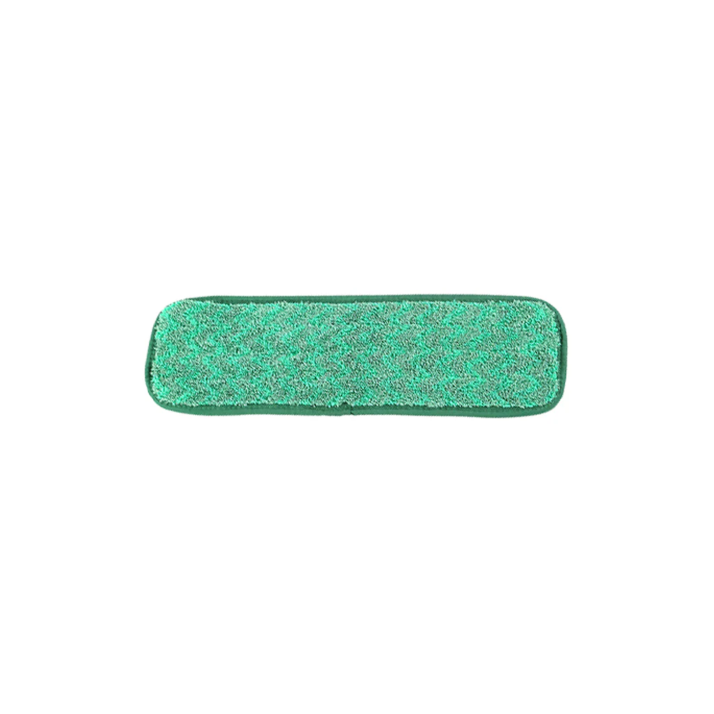 Green Microfiber Dry Flat Mop Pad - 18"L / Green