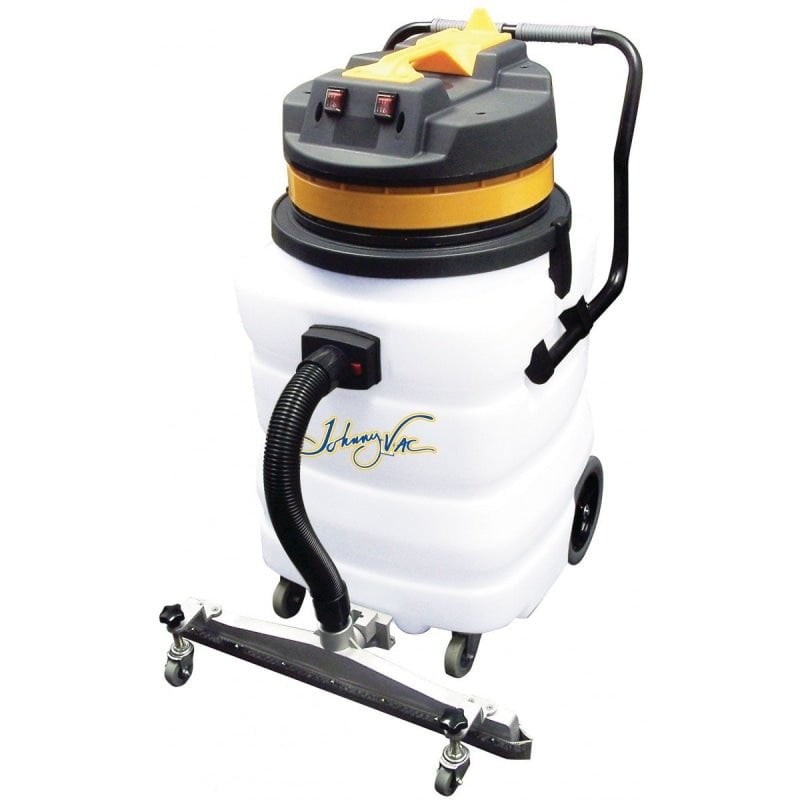 Johnny Vac Heavy Duty Wet & Dry Commercial Vacuum - Capacity of 22 gal (85 L) - 2 Motors - Integrated Squeegee - 10' (3 m) Hose - Plastic and Aluminum Wands - Brushes and Accessories Included - IPS ASDO07433