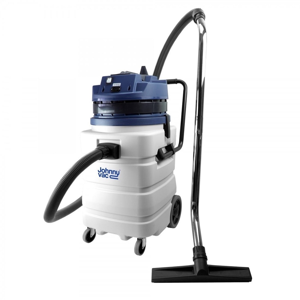 Johnny Vac Heavy Duty Wet & Dry Commercial Vacuum - Capacity of 22.5 gal (85 L) - Electrical Outlet - 10' (3 m) Hose - Plastic and Aluminum Wands - Brushes and Accessories Included - IPS ASDO07417