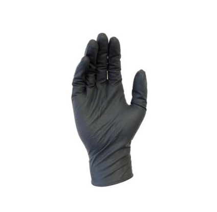 SURETOUCH Nitrile Gloves,Black, 5-MIL,Medium,100/Box