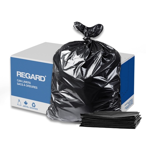 REGARD® Can Liners, X-Strong, 42" X 48", Black, LLDPE, 75 Bags/Case