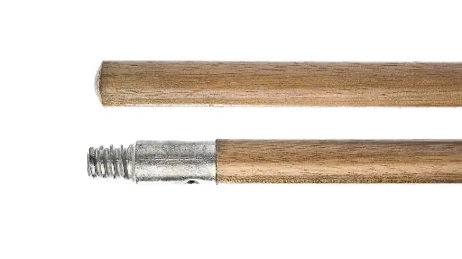 60" x 15/16" Wooden with Metal Threaded Handle	